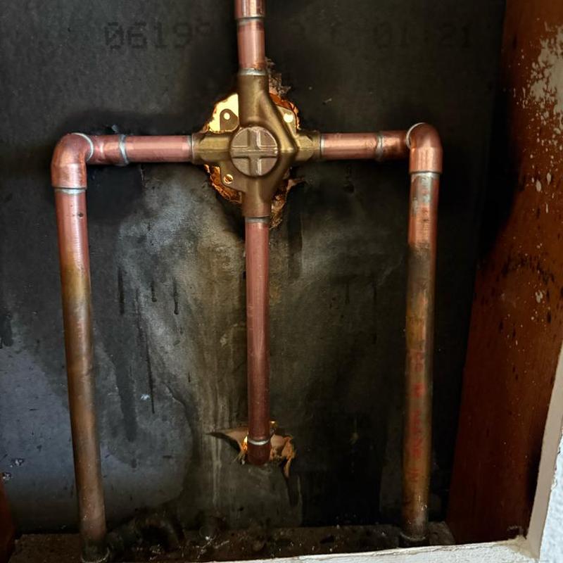 Moen Posi Temp shower valve and copper piping installation