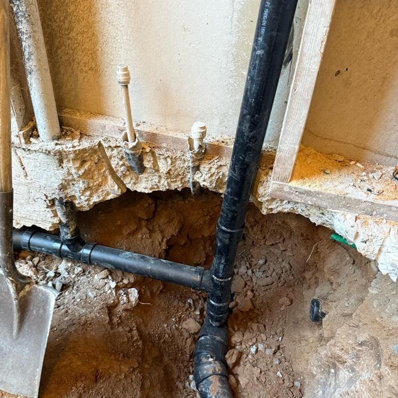3-inch ABS toilet drain piping in bathroom remodel