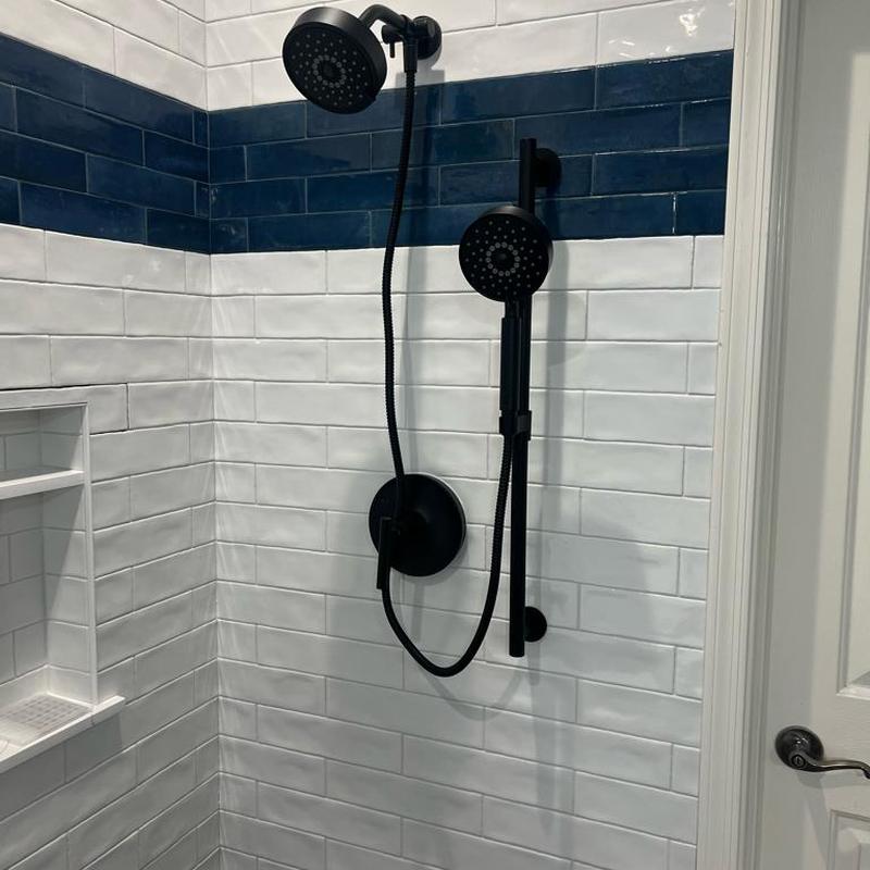 Shower valve and trim installation in tiled shower
