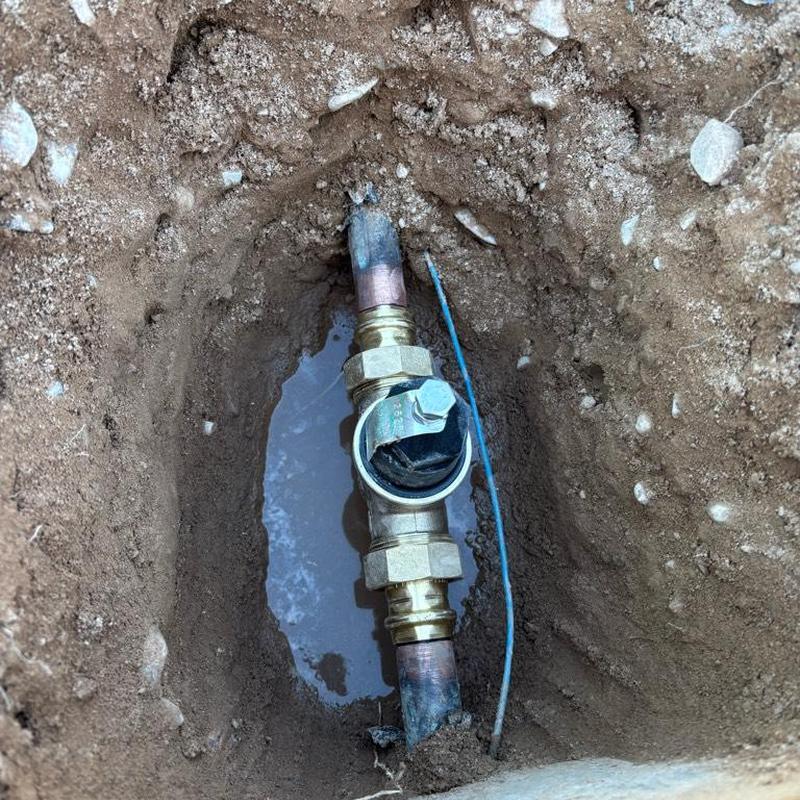 Zurn Wilkins 1" pressure relief valve installed in ground