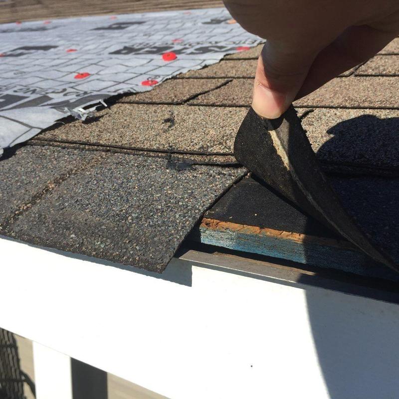 Asphalt shingle roof inspection for hail damage