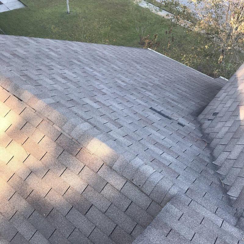 Asphalt shingle roof inspection for hail damage