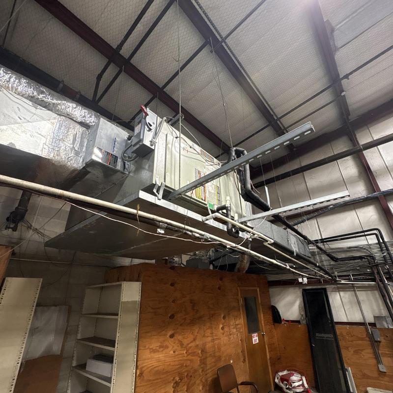 Commercial HVAC ductwork and air handler unit installation