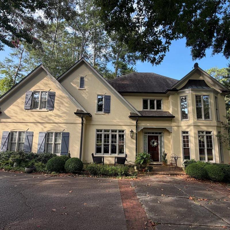 Asphalt shingle roof on residential house in Smyrna GA Asphalt shingle roof on residential house in Smyrna GA
