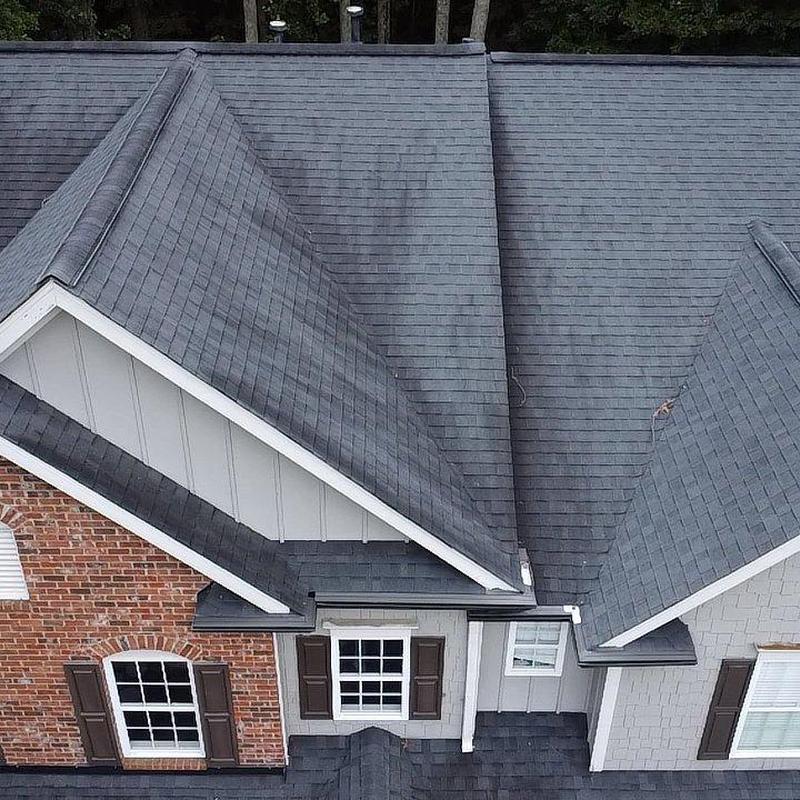 Asphalt shingle roof inspection on residential home Asphalt shingle roof inspection on residential home