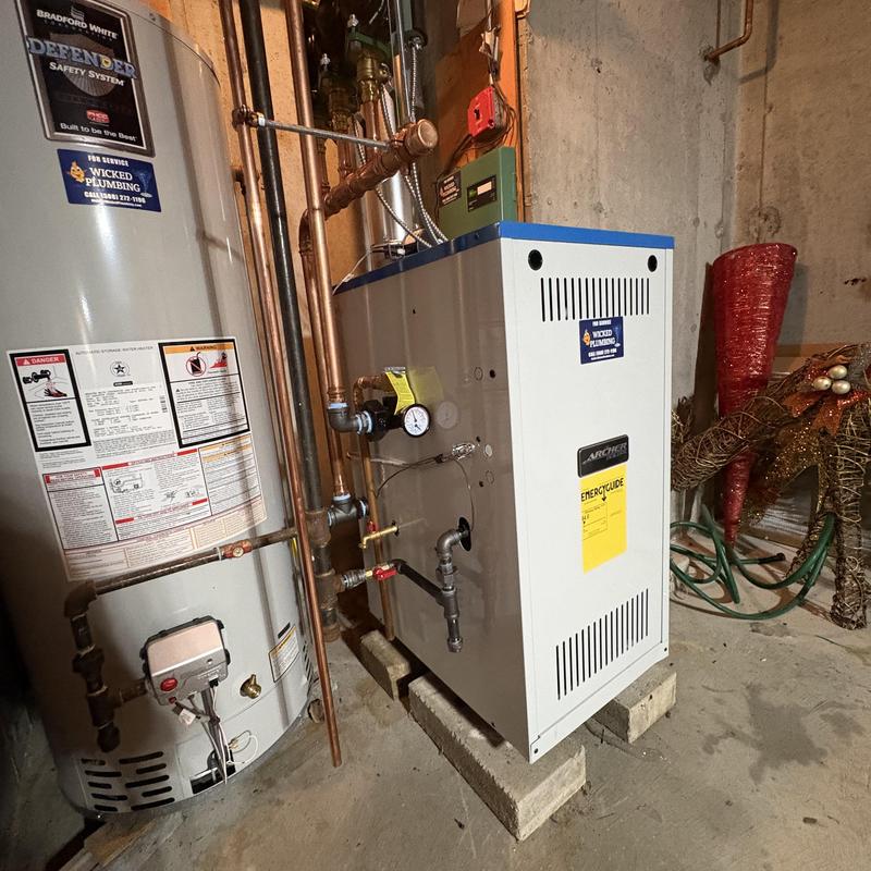 Archer natural gas hydronic boiler with new pumps Archer natural gas hydronic boiler with new pumps