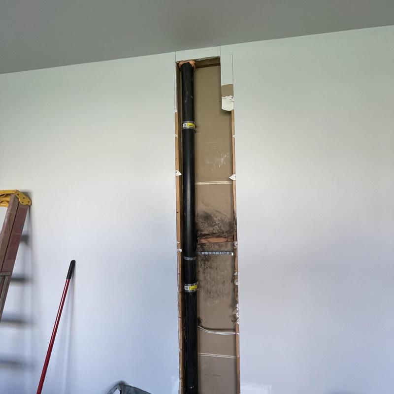 ABS drainage pipe replacement in wall cavity