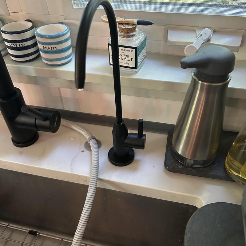 Reverse osmosis cup filler faucet installation by sink Reverse osmosis cup filler faucet installation by sink