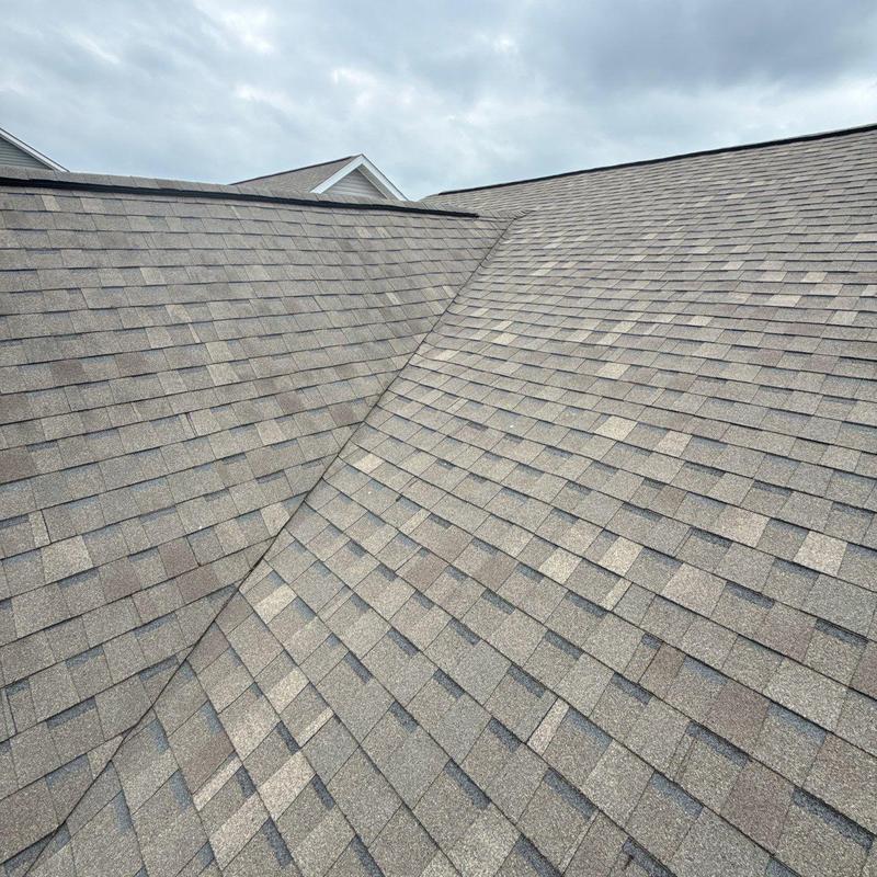 Asphalt shingle roof with hail damage inspection in Shelbyville