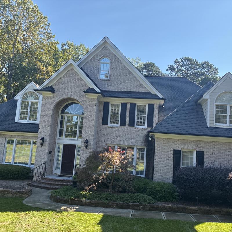 Window replacement and soffit fascia trim on brick home Window replacement and soffit fascia trim on brick home