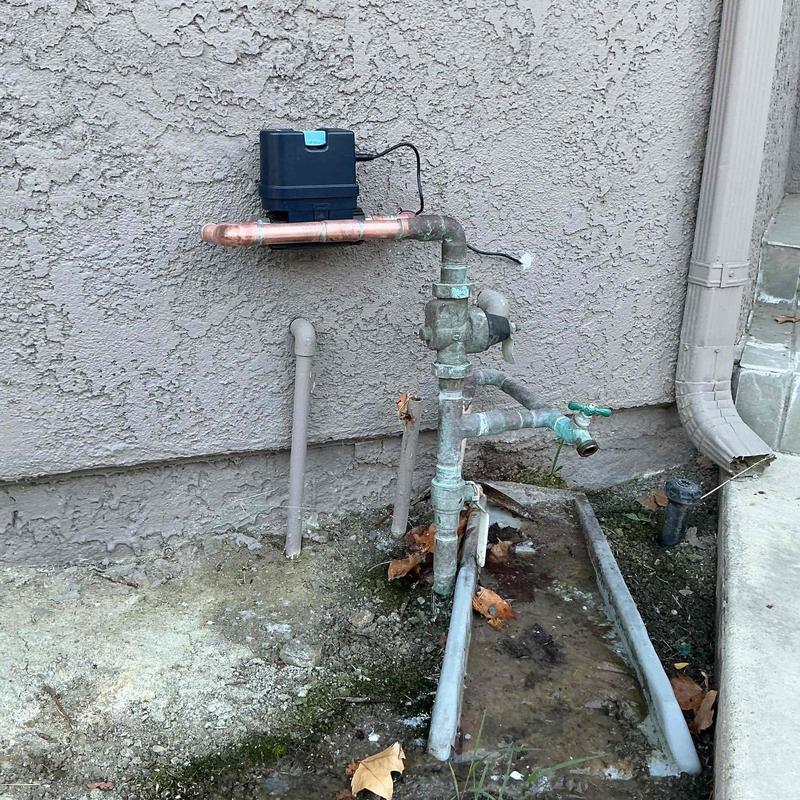 Moen automatic shut-off valve on main water line