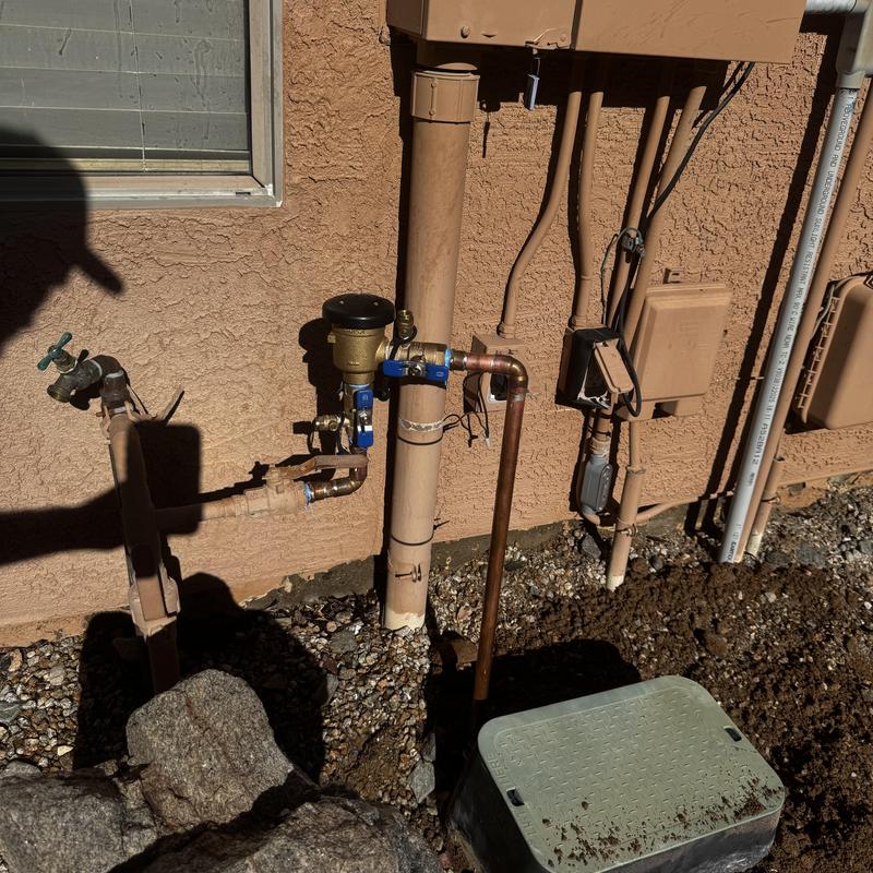 Pressure vacuum breaker on irrigation line installation Pressure vacuum breaker on irrigation line installation