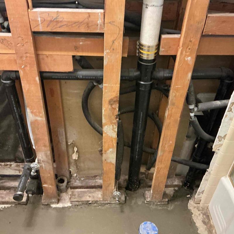 Schedule 40 ABSPVC DWV drain and vent piping installation