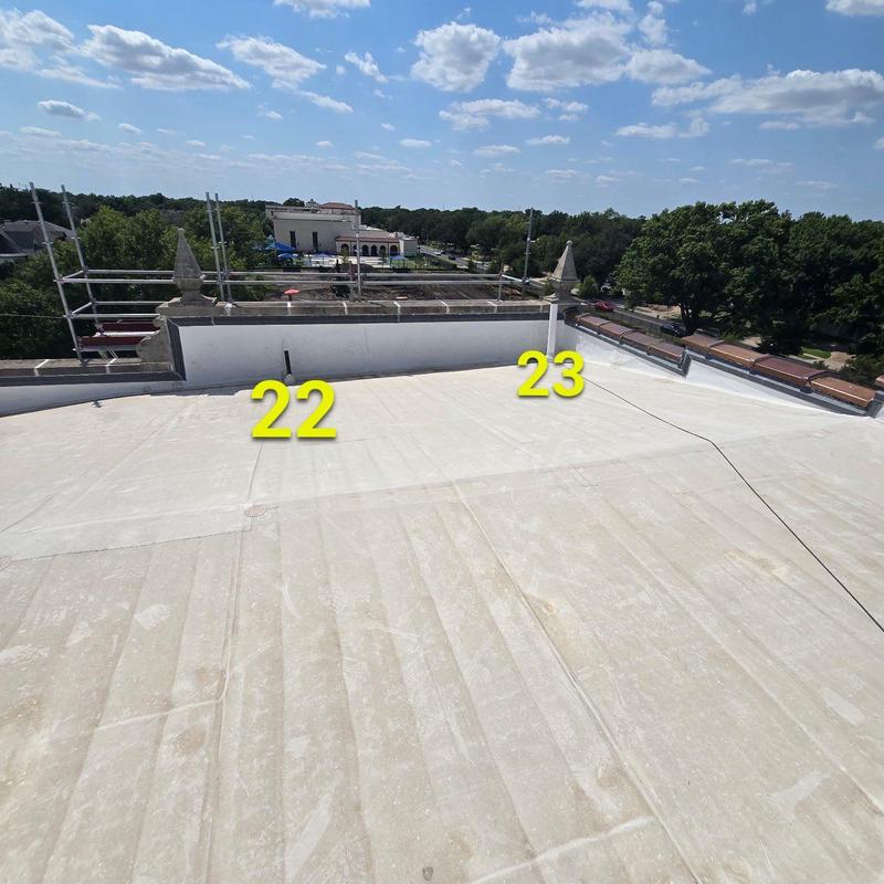 Concrete commercial roof with new protective coating Concrete commercial roof with new protective coating