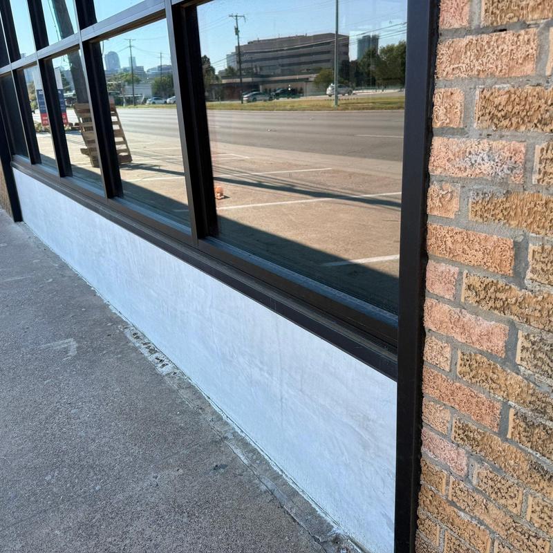Concrete wall crack and leak repair near window base Concrete wall crack and leak repair near window base