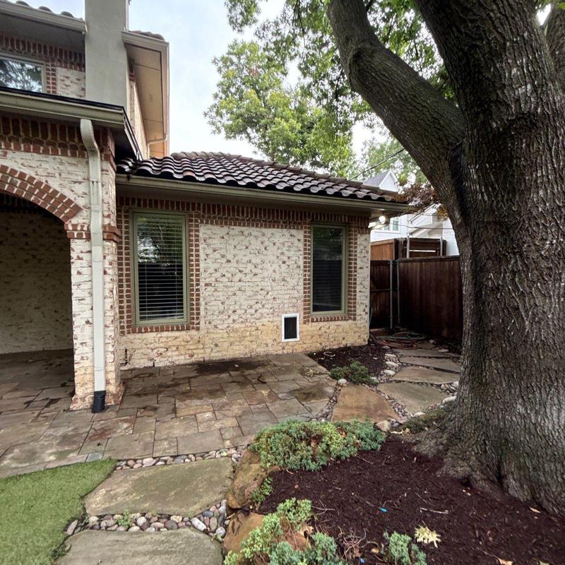 Concrete patio stone surface with repaired sections Concrete patio stone surface with repaired sections