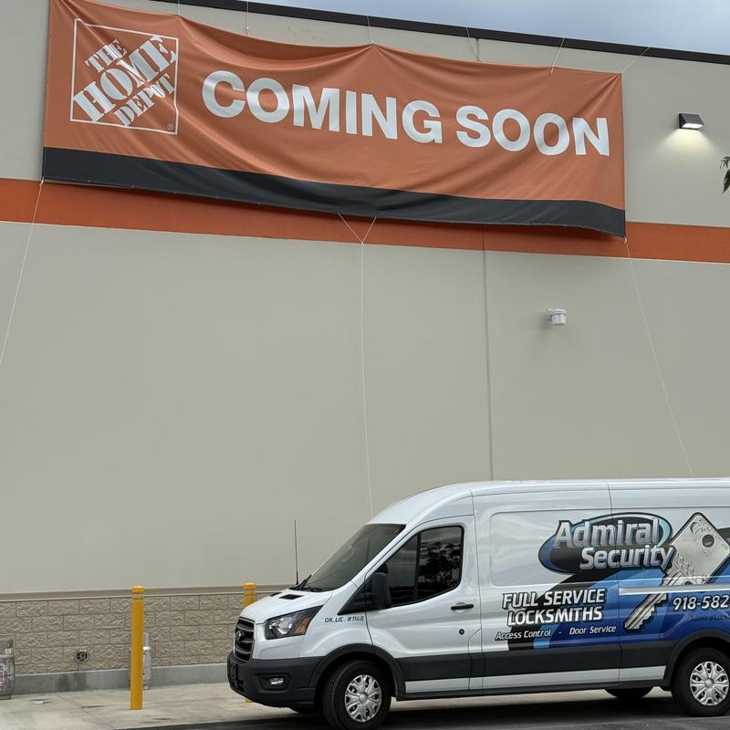 IC core cylinders installation at Home Depot building