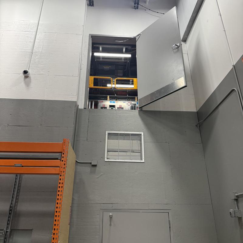 IC core cylinder lock installation on warehouse door