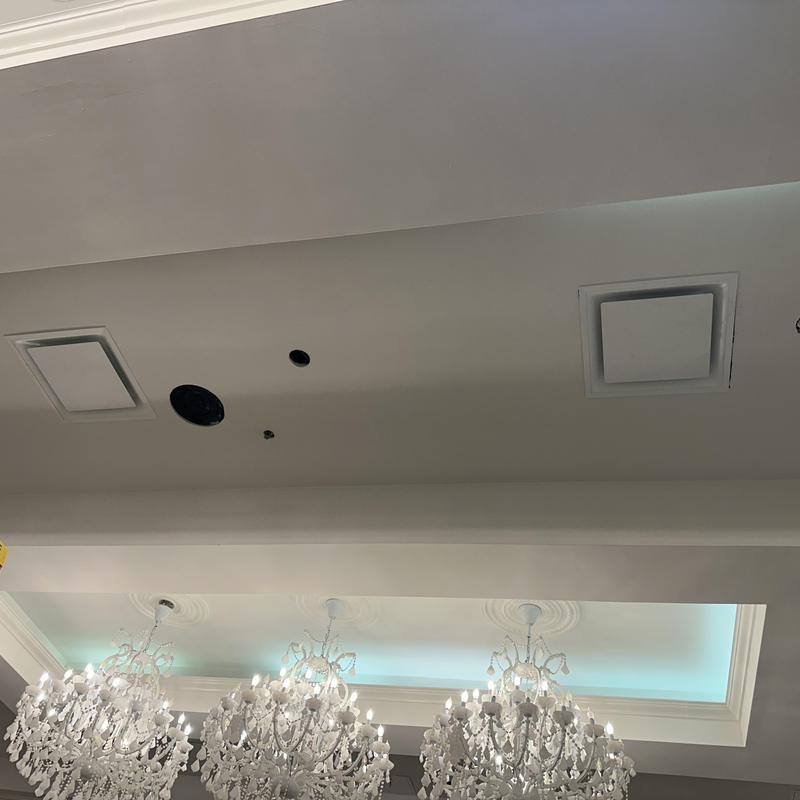 Return air registers installed in ceiling drywall