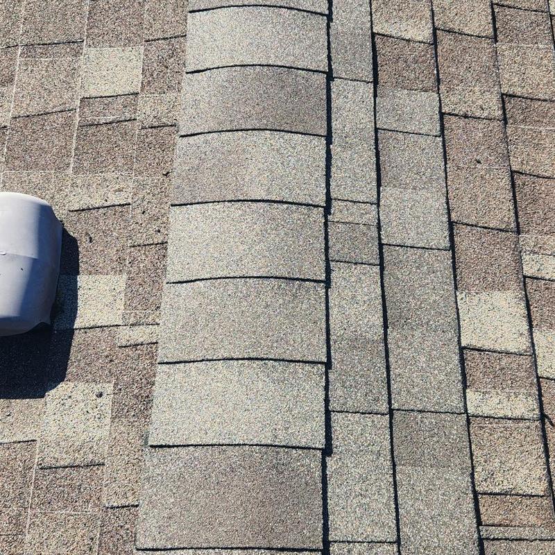 Asphalt roof shingles and ridge cap inspection Hayden ID