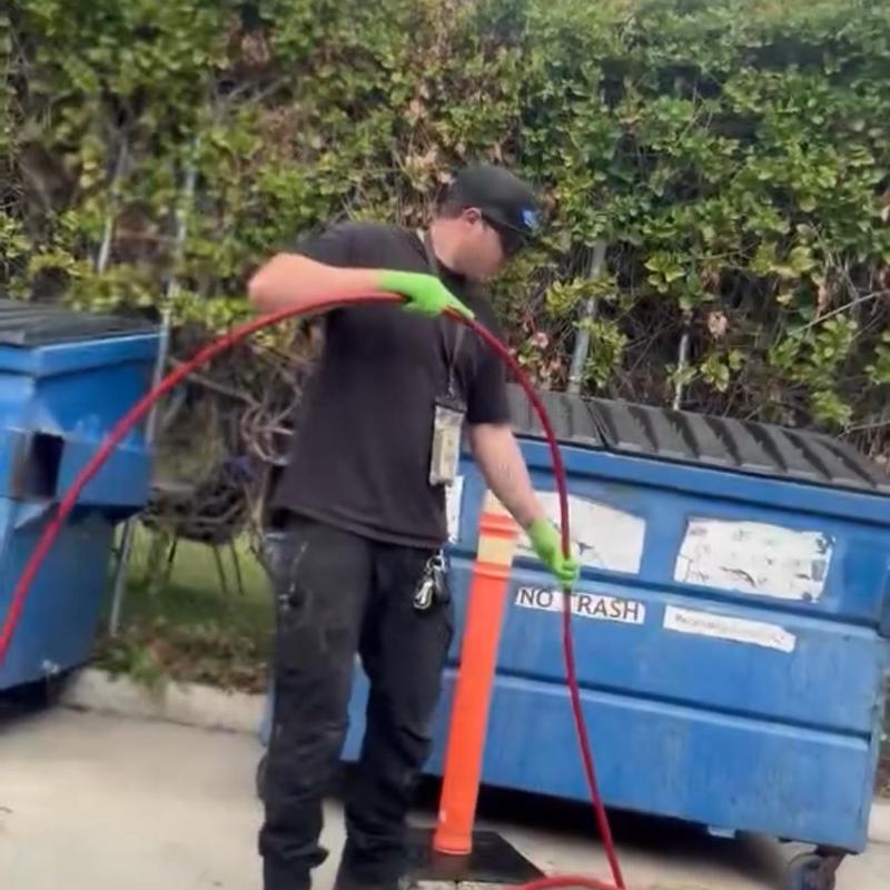 Grease trap hydro jetting with sewer camera inspection Grease trap hydro jetting with sewer camera inspection