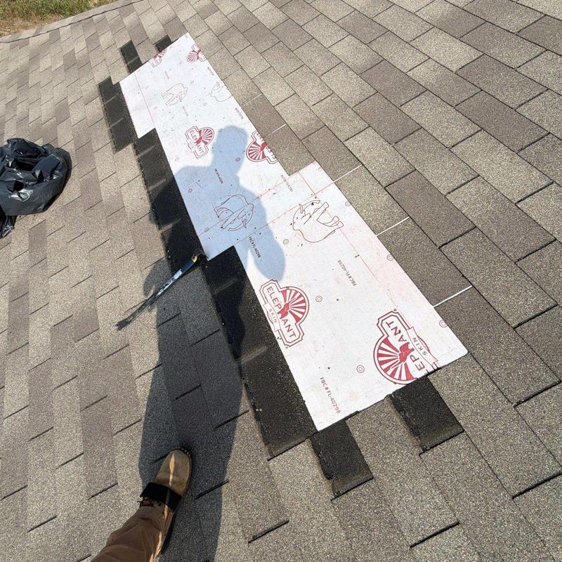 Roof underlayment installation with exposed shingles