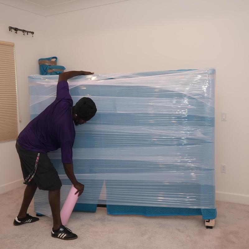 Mattress wrapping and moving preparation with protective wrap