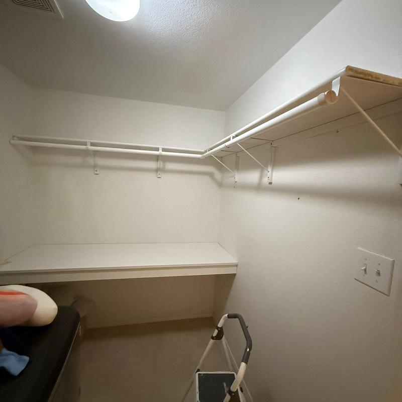 Closet shelving and hanging rod installation in small room Closet shelving and hanging rod installation in small room