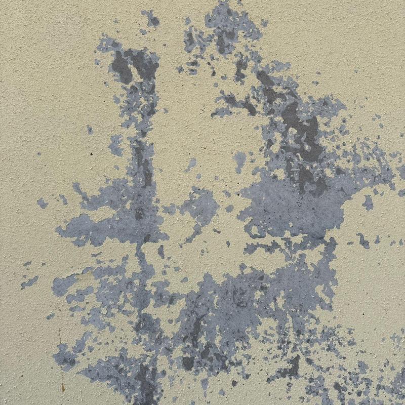 Concrete roofing storm damage with peeling stucco Concrete roofing storm damage with peeling stucco