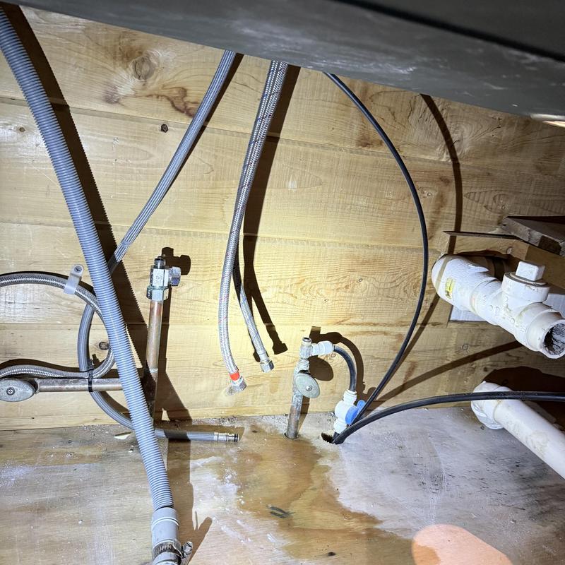 Kitchen sink drain and water supply lines installation Kitchen sink drain and water supply lines installation