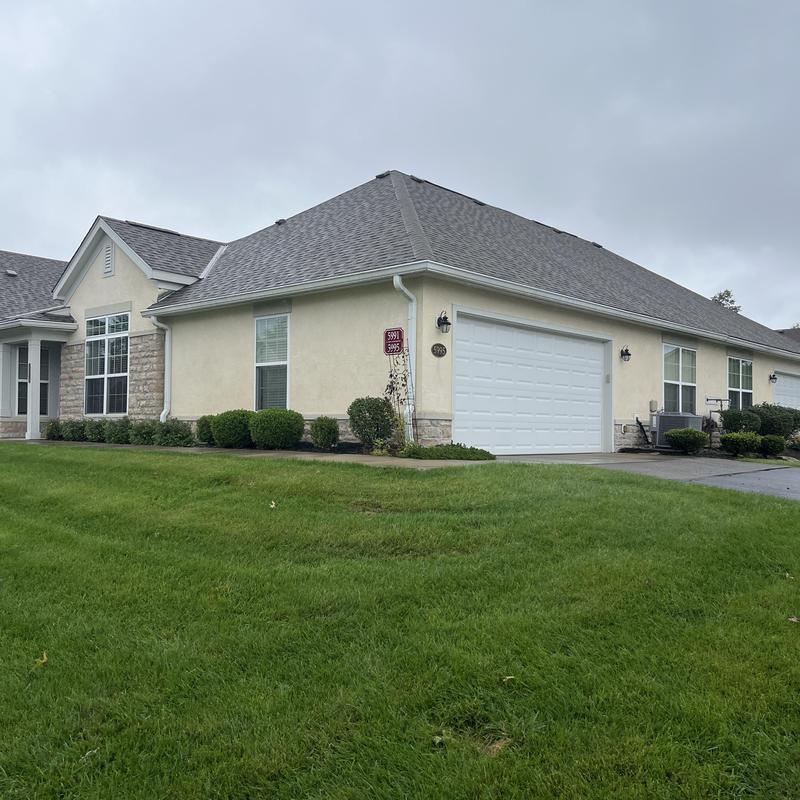 Roof shingles and gutters on residential home