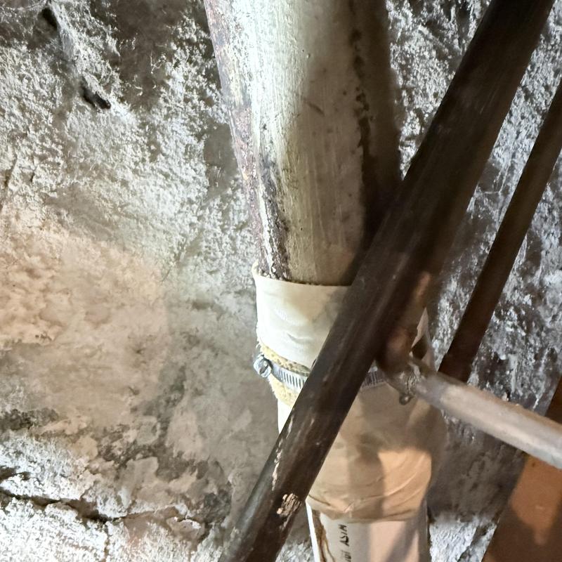 Cast iron basement pipe replaced with new PVC pipe Cast iron basement pipe replaced with new PVC pipe