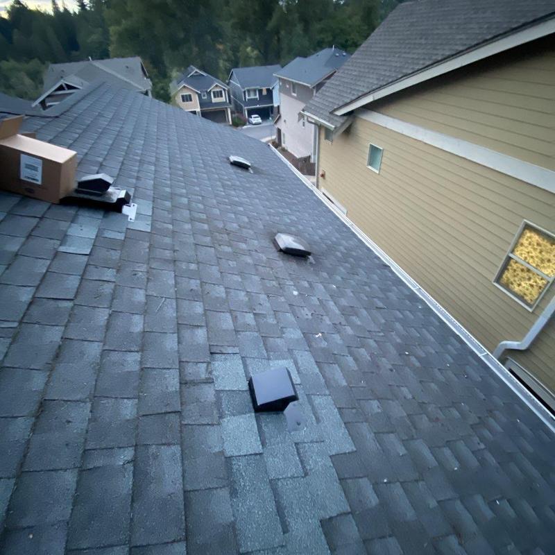 Flapper vents on asphalt shingle roof in Bothell, WA
