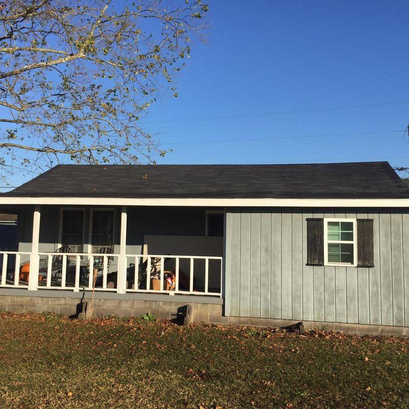 Asphalt shingle roof on residential home exterior