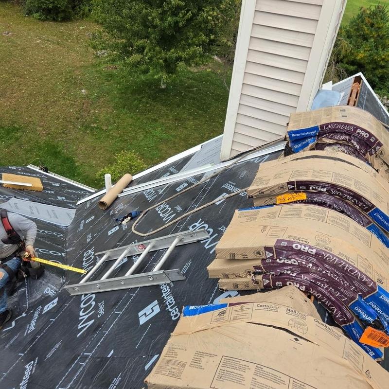 Ice and water shield installation with roofing shingles