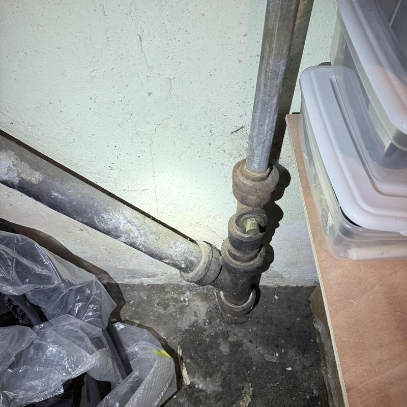 Main house trap plumbing pipe with clearing access point Main house trap plumbing pipe with clearing access point
