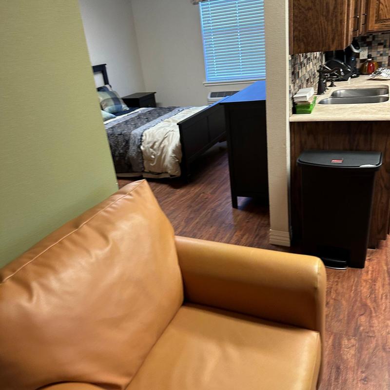 Commercial vinyl flooring in residential care room Commercial vinyl flooring in residential care room