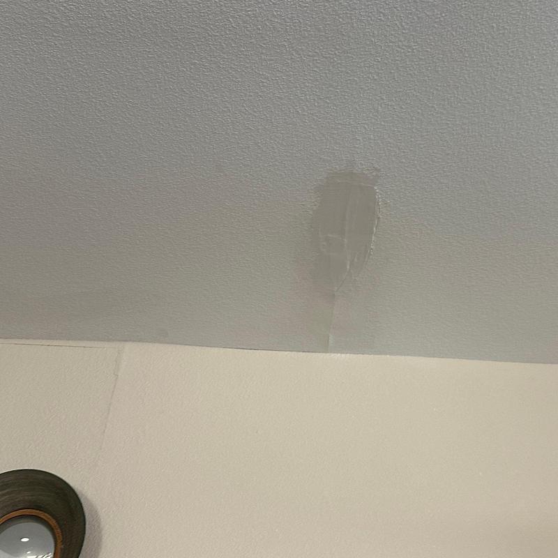 Ceiling water damage stain from roof leaks Ceiling water damage stain from roof leaks