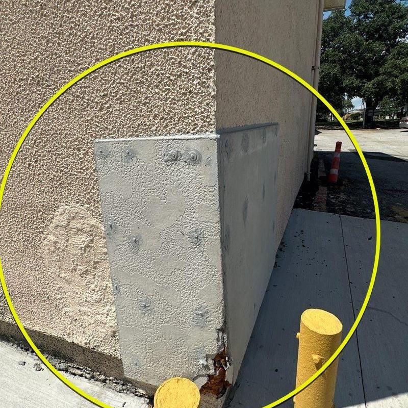 Concrete wall stucco patch and replacement detail Concrete wall stucco patch and replacement detail