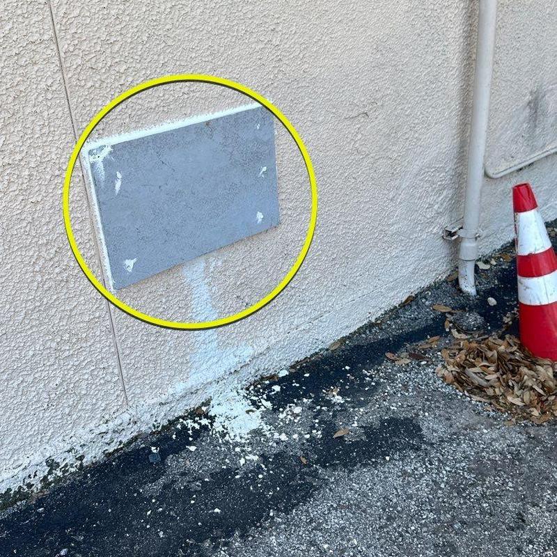 Concrete wall patch and stucco exterior repair detail Concrete wall patch and stucco exterior repair detail