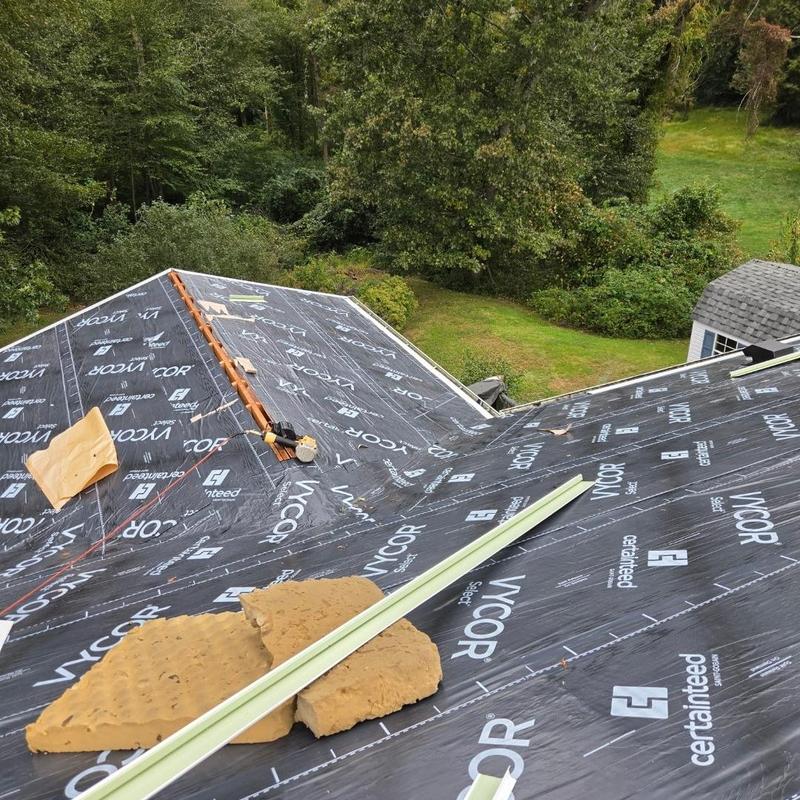 Ice and water shield roofing underlayment in Quaker Hill