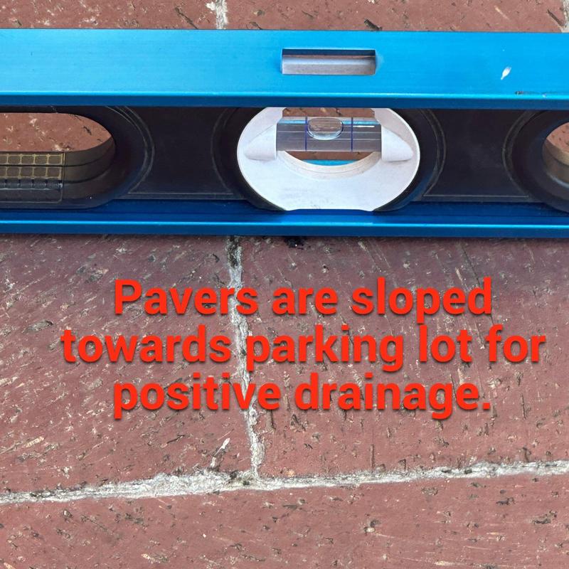 Pavers with slope for positive drainage check Pavers with slope for positive drainage check