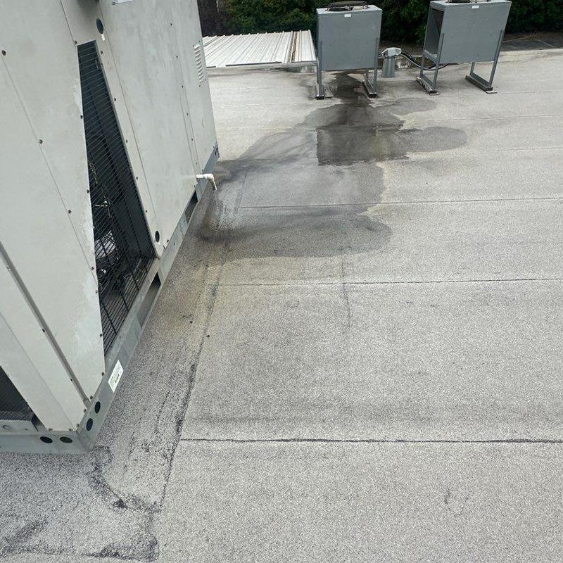 Concrete roof leak repair near HVAC units Concrete roof leak repair near HVAC units
