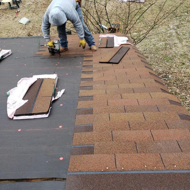 Architectural shingle roof installation with synthetic underlayment