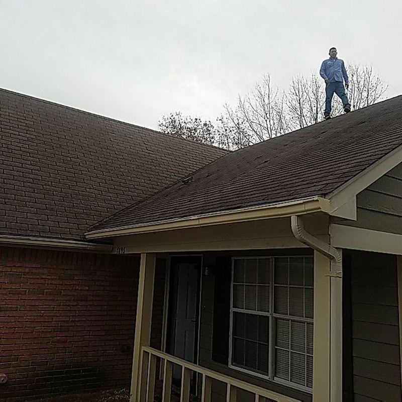 Architectural shingle roof with storm damage inspection