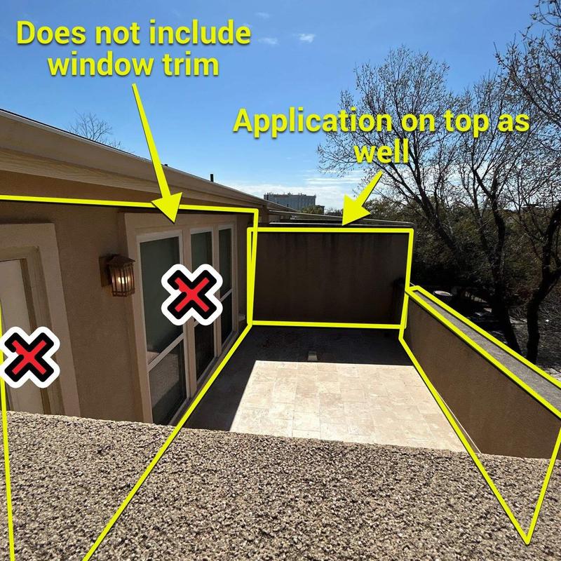 Stucco terrace walls with top application, Dallas rooftop Stucco terrace walls with top application, Dallas rooftop