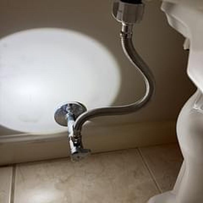 Toilet shut off valve with supply line installed