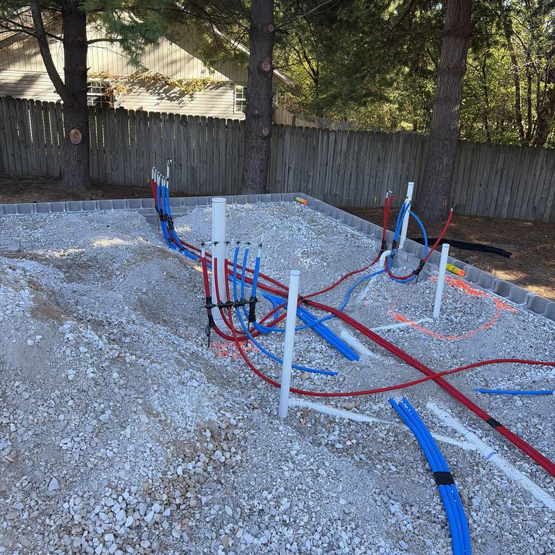 Water and DWV rough-in plumbing with conduit lines