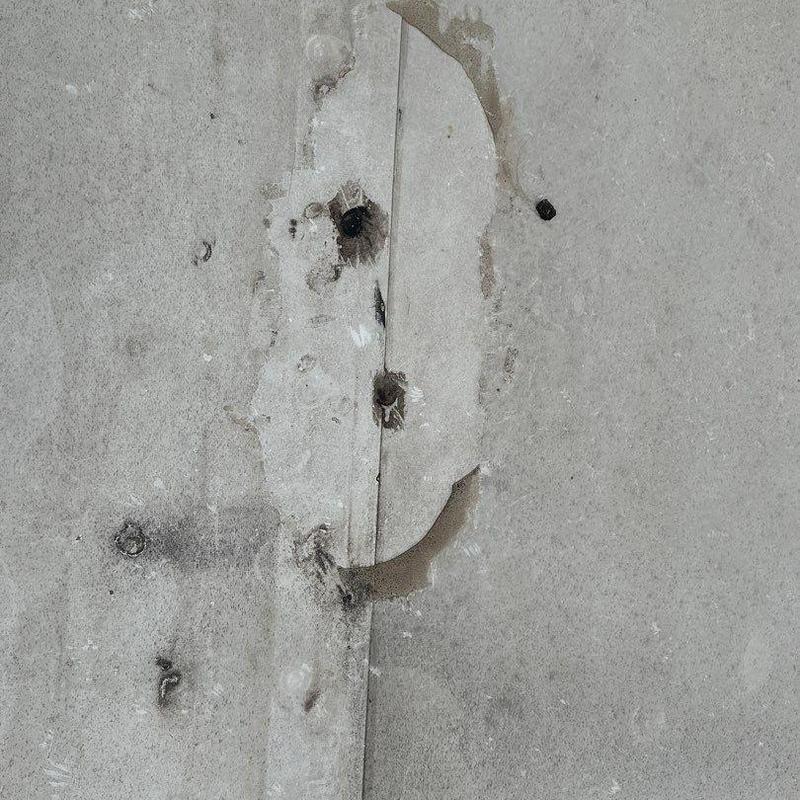Concrete roof with damaged and peeling areas Concrete roof with damaged and peeling areas