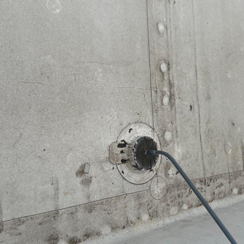 Concrete roof drain with sealant and attached pipe Concrete roof drain with sealant and attached pipe